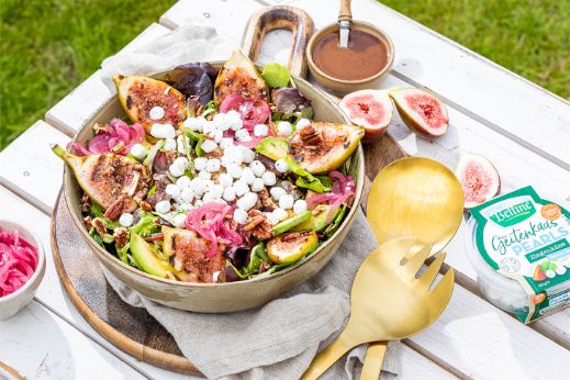 Groene salade met vijgen en geitenkaas - 1456x970px